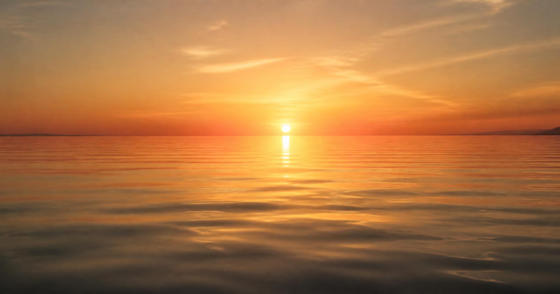 Calm ocean at sunset